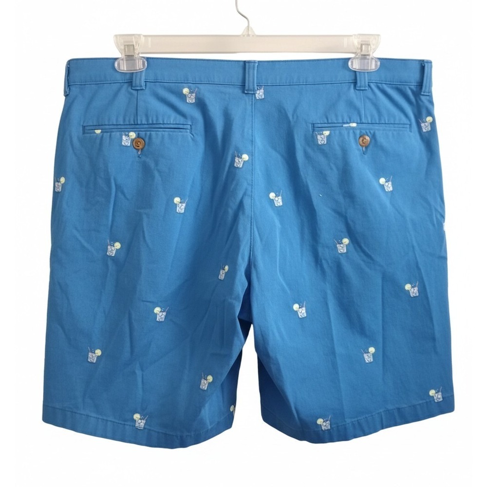 Club Room Chino Shorts Cocktail Print Summer Preppy Golf Beach Blue Mens Size 38 - Picture 2 of 6